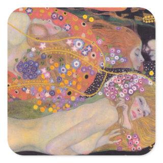 Gustav Klimt - Water Serpents II Square Sticker