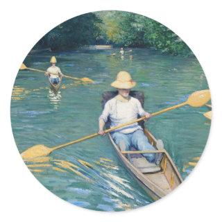 Gustave Caillebotte - Skiffs on the Yerres Classic Round Sticker