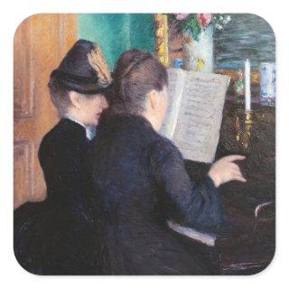 Gustave Caillebotte - The Piano Lesson Square Sticker