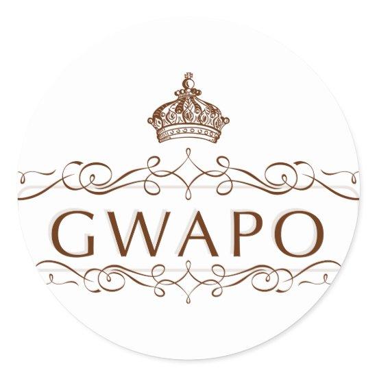 GWAPO - FUNNY FILIPINO DESIGN CLASSIC ROUND STICKER