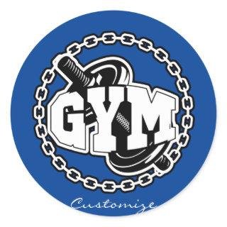 Gym Barbell Logo Thunder_Cove Classic Round Sticker