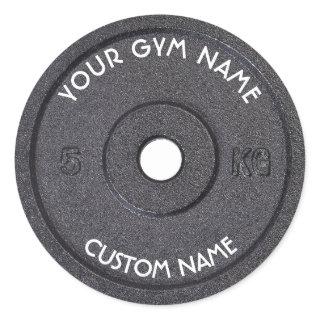 Gym Owner or User With Curved Text Funny Classic Round Sticker
