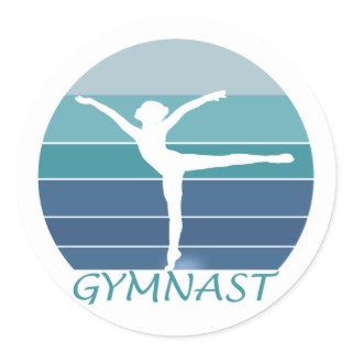 GYMNAST- I LOVE GYMNASTICS. CLASSIC ROUND STICKER