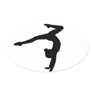 Gymnast Stag Handstand Gifts Oval Sticker
