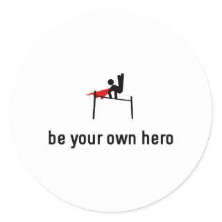 Gymnastic Horizontal Bar Hero Classic Round Sticker