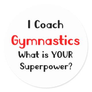 gymnastics coach classic round sticker