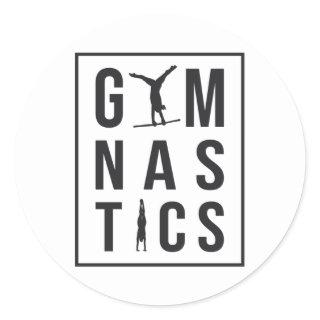 Gymnastics Gymnast Unven Bars Hopper Acrobat Mat Classic Round Sticker