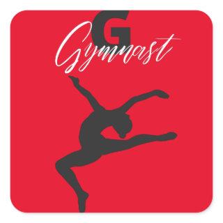 Gymnastics Monogram G is for Gymnast     Square Sticker