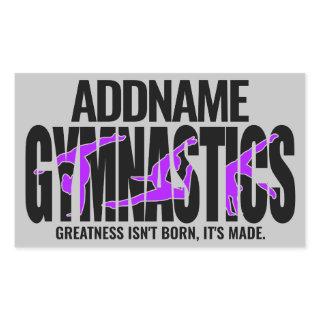 Gymnastics NAME Acrobatic Team Handspring Gymnast  Rectangular Sticker