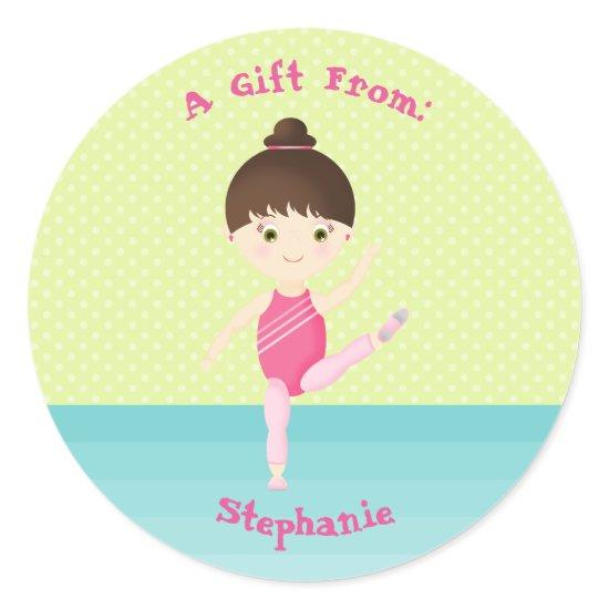 Gymnastics Party Classic Round Sticker