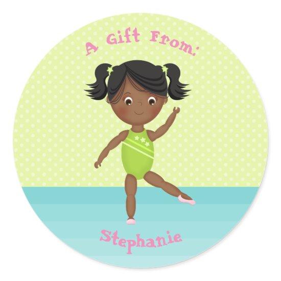 Gymnastics Party Classic Round Sticker