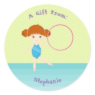 Gymnastics Party Classic Round Sticker