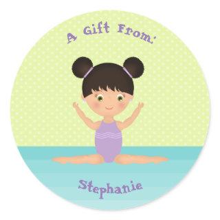 Gymnastics Party Classic Round Sticker