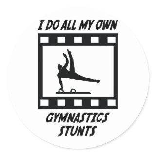Gymnastics Stunts Classic Round Sticker
