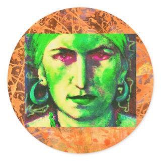 gypsy fortune teller drip classic round sticker