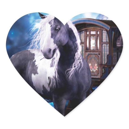 Gypsy Vanner Dreams Heart Sticker