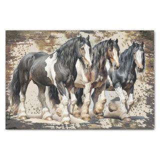 Gypsy-Vanner Horse Watercolor Decoupage Tissue Pap Tissue Paper