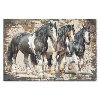 Gypsy-Vanner Horse Watercolor Decoupage Tissue Paper