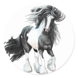 Gypsy Vanner...Prince Classic Round Sticker