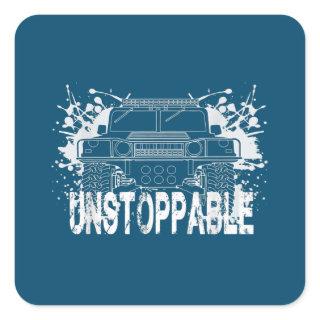 H1 Hummer Unstoppable  Square Sticker