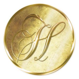 H Monogram Faux Gold Envelope Seal Stickers