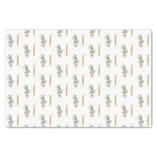 H Monogram Floral Tissue Paper