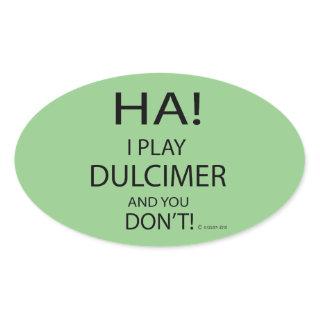 Ha Dulcimer Oval Sticker