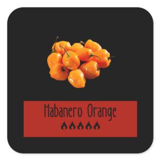 Habanero Orange Square Sticker