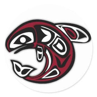 Haida Orca Northwest Coast Killer Whale Art Classic Round Sticker