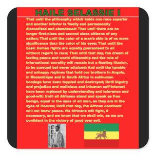 Haile Selassie Famous War Speech to UN 1963 Square Sticker