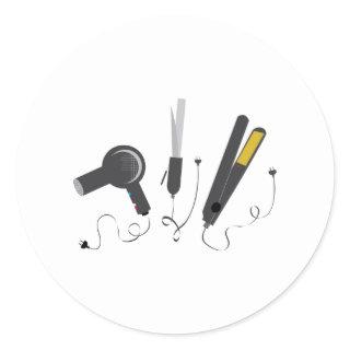 Hair Stylist Tools Classic Round Sticker