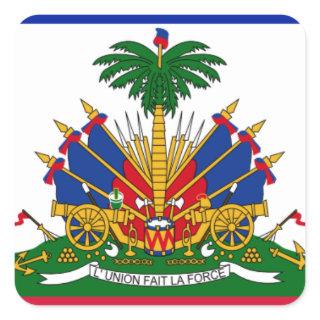 Haiti Flag Coat of Arms Square Sticker