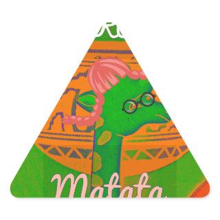 Hakuna Giraffe Art Print Triangle Sticker
