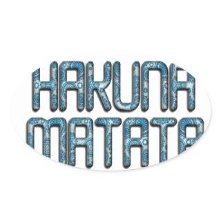 Hakuna Matata 3D Art Print Oval Sticker