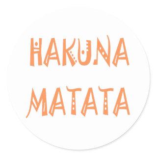 Hakuna Matata – African Tribal Text Art Classic Round Sticker