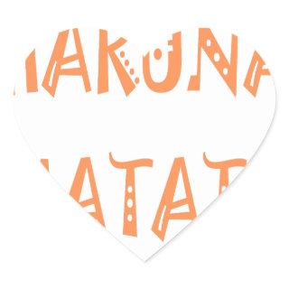 Hakuna Matata – African Tribal Text Art Heart Sticker