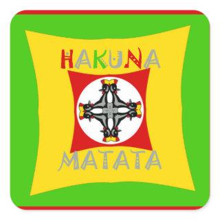 Hakuna Matata Fun Rasta Colors: Vibrant & Carefree Square Sticker
