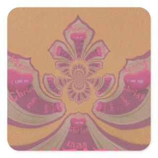 Hakuna Matata Merry Christmas lovely hearts design Square Sticker