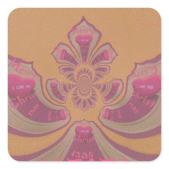 Hakuna Matata Merry Christmas lovely hearts design Square Sticker