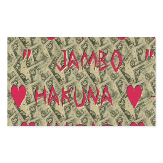 Hakuna Matata Talk Money Art Print Design Rectangular Sticker