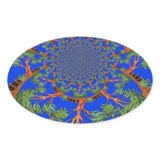 HakunaMatata I'm not allergic to people Eco tree Oval Sticker