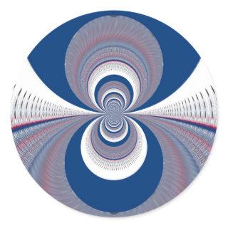 Half Blue Classic Round Sticker