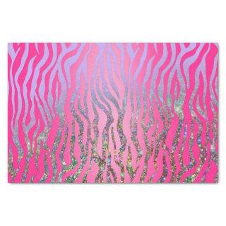 Half Glitter Pink Tiger Print Tissue Paper