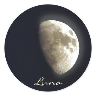 Half Moon Astronomy Educational Photo Stickers