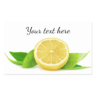 Half of lemon rectangular sticker