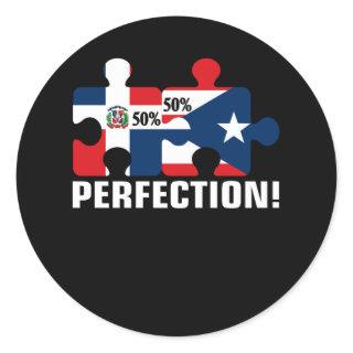 Half Puerto Rican Half Dominican Flag Map Combined Classic Round Sticker
