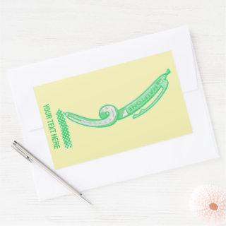 Halftones green pen pop art rectangular sticker