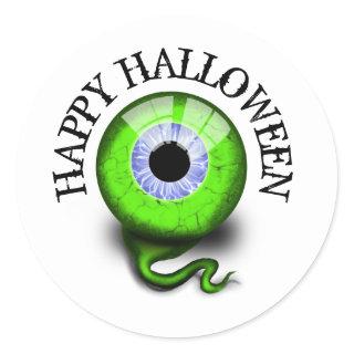 Hallloween eye ball add your own quote classic round sticker