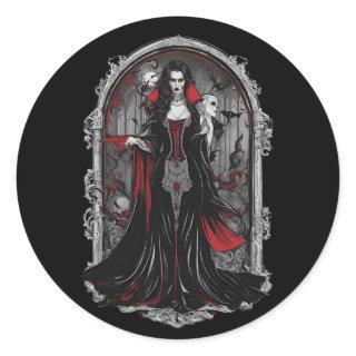 Halloween 4 vampire, scary monster, fun, b classic round sticker