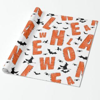 Halloween alphabets seamless pattern